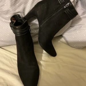 Boots Black Suede Heeled Boots